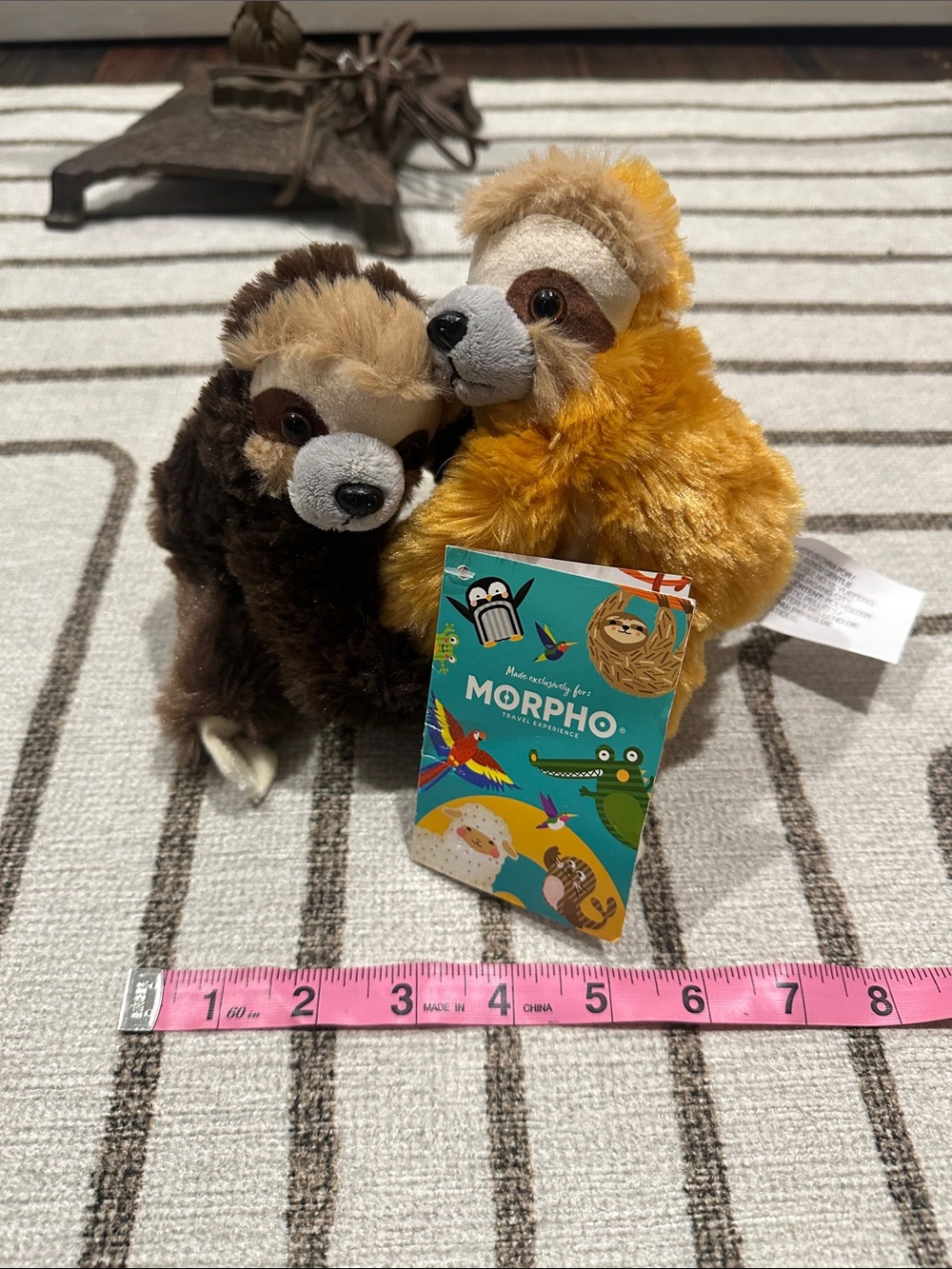 Plush Sloth Toy Pair - Brown & Yellow